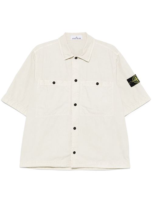 Camicia bianca con logo STONE ISLAND | 151200029S00WNV0195